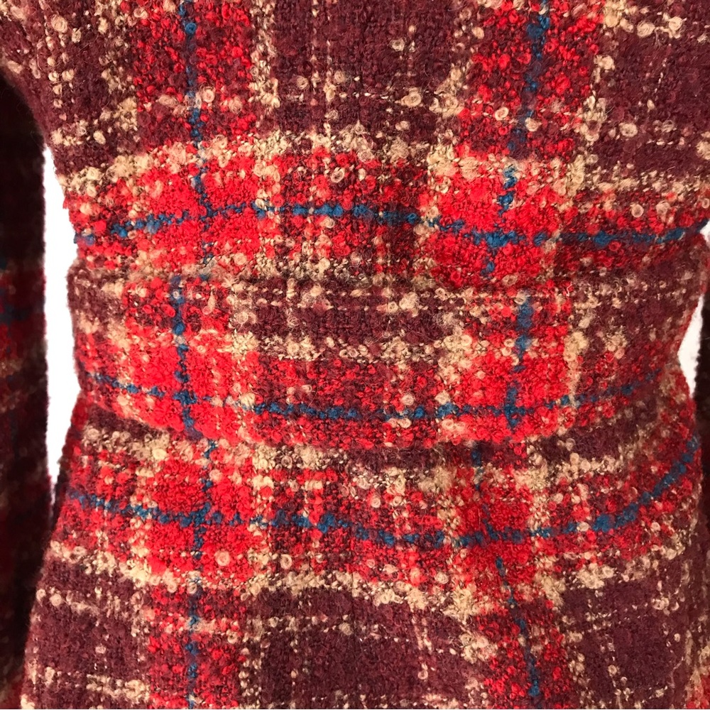 Tabitha Red Plaid Ruffle Front Jacket - Picture 8 of 11